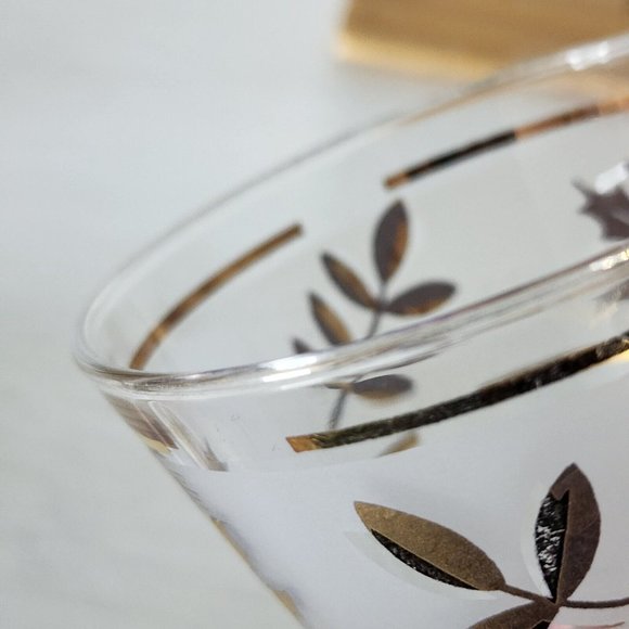 11 pc Libbey Golden Foliage Frosted Cocktail Glasses vintage mixed design wear - Picture 12 of 12